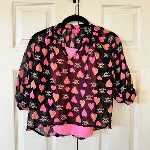 Girls Sheer Blouse with Pink Tank by Pinky - Size 7/8
